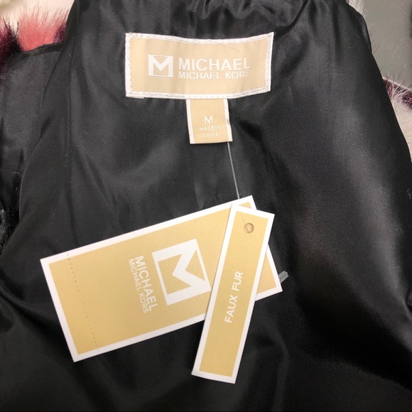 Michael Kors | Women's Faux Fur Vest | Pink, Black | Size Medium - Picture 6 of 6